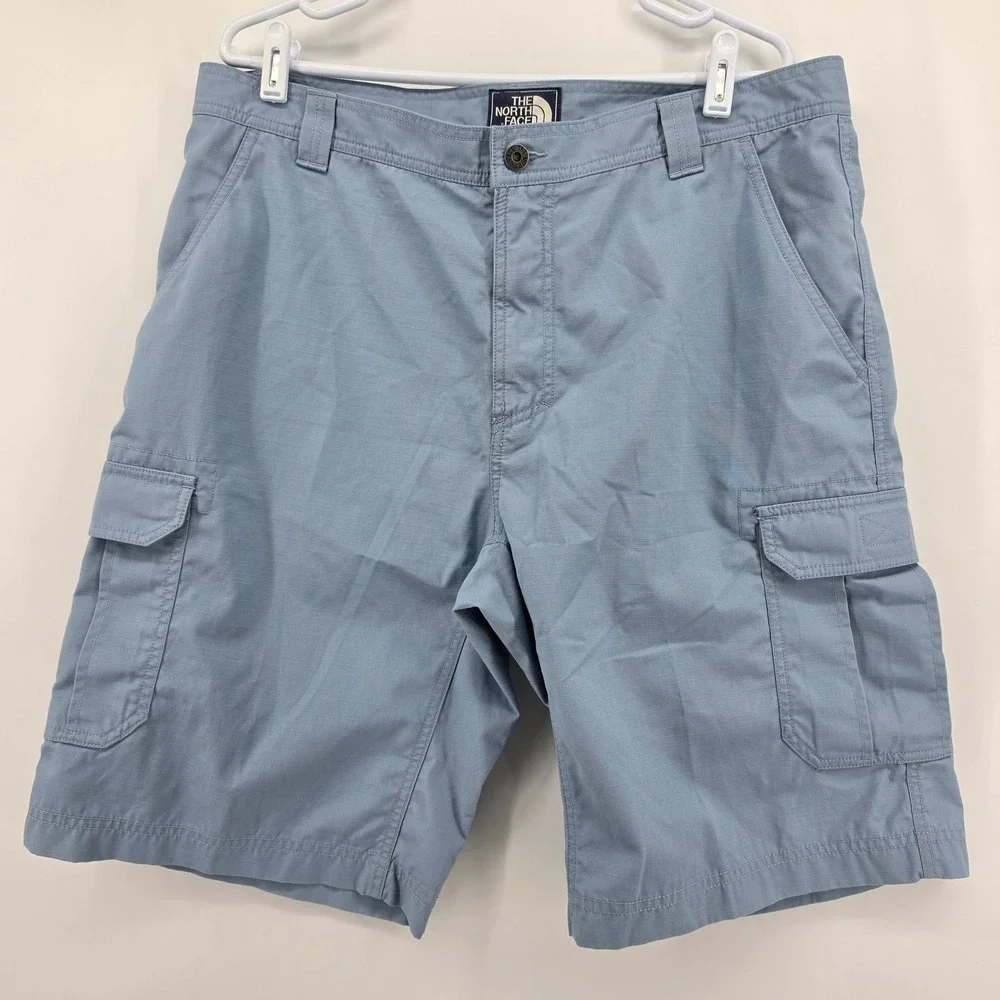 The North Face Mens 40 Blue Ripstop Cargo Shorts Hiking Outdoor A2RFT Regular